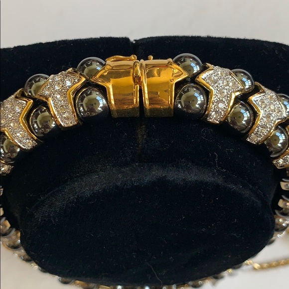 Gray Pearls and Jeweled Necklace - Picture 3 of 3